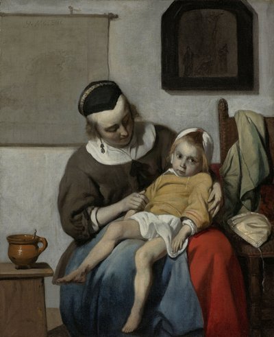 Das kranke Kind, ca. 1664-6 von Gabriel Metsu